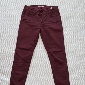 LEVI’S SUPER SKINNY MAROON BURGUNDY JEANS SIZE 29